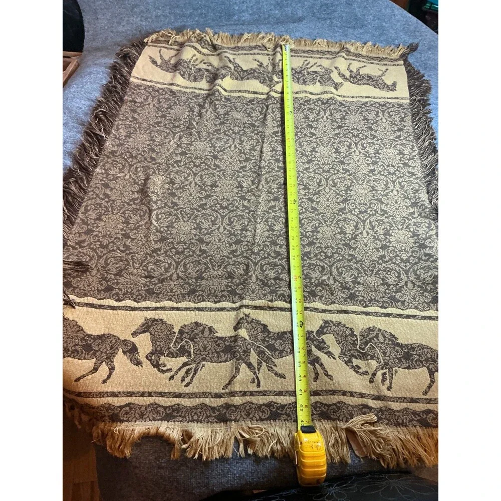 Horse Equestrian Throw Blanket Country Western Decor 32x44
